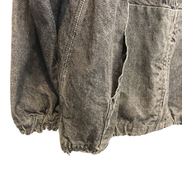 Vintage DJSS Phatpapa Gray Denim Bomber Jacket XL Y2K Streetwear Hip Hop - Picture 10 of 10